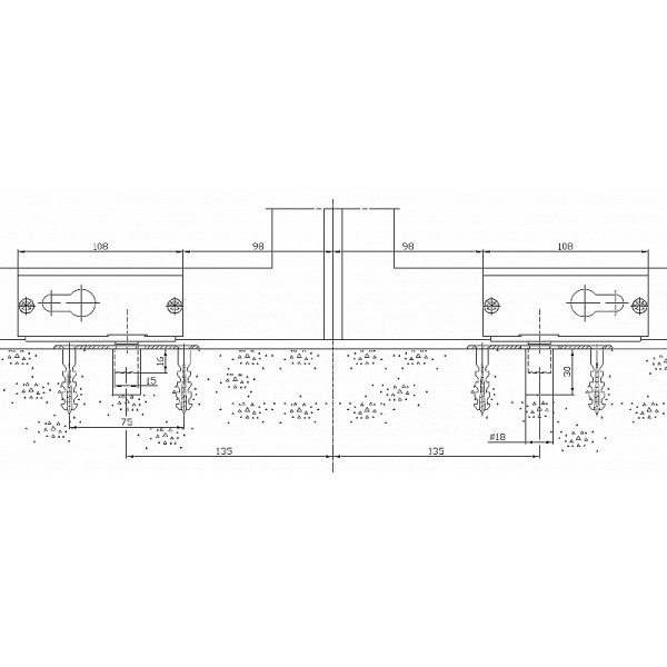 Механический замок створок в пол 2 шт. в комплекте dormakaba