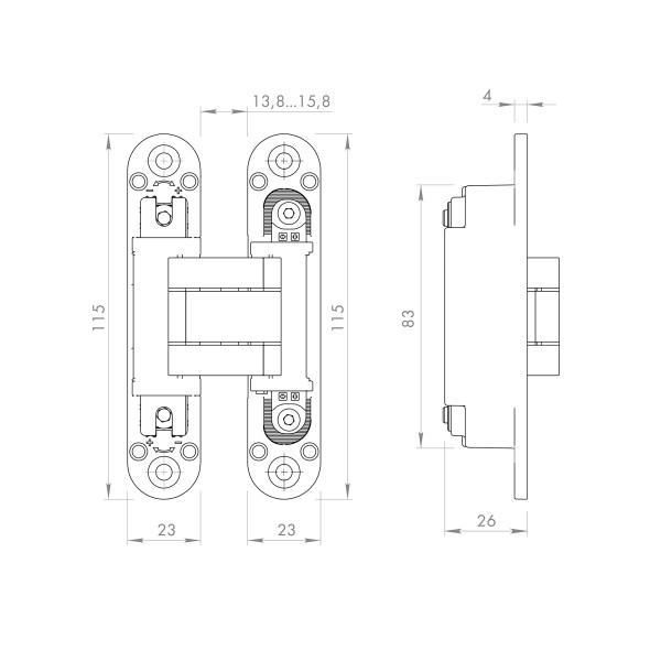 Петля скрытой установки U3D3000.VPG FSG флор. золото TECH