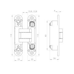 Петля скрытой установки U3D3000.VPG FSG флор. золото TECH